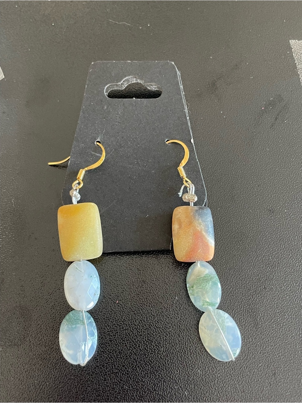 Gold-Tone Multicolor Bead Drop Earrings - Women Jewelry